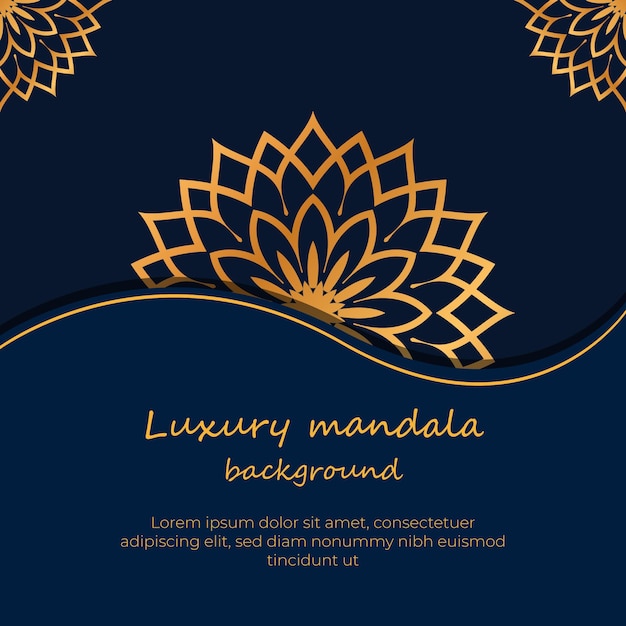 Gold background with mandala Vector