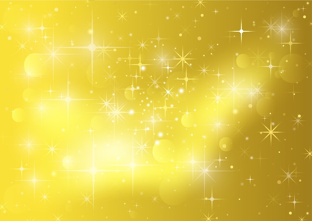 Gold Background with Stars and Sparklers