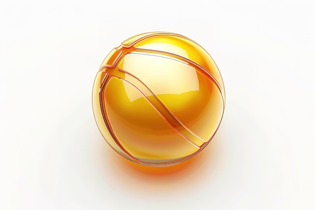 Vector gold basketball ball isolated on white background 3d rendering of sport accessories