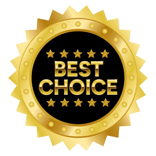 Gold Best Choice stamp sticker with Stars vector illustration