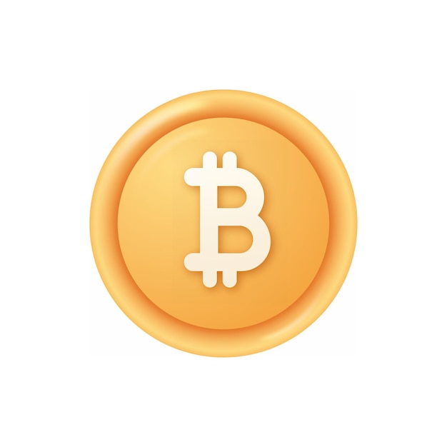 Gold Bitcoin coin icon Vector