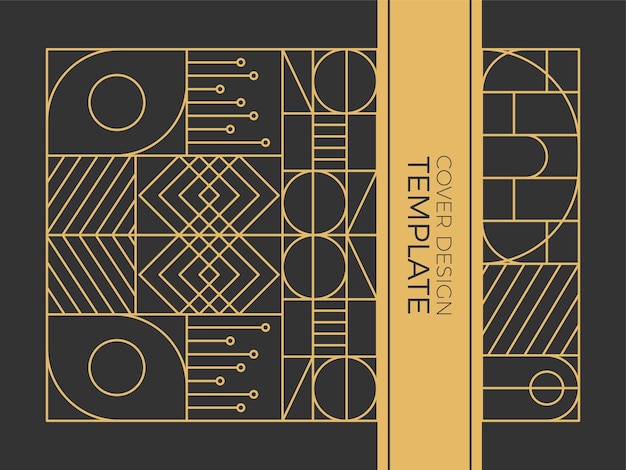 Gold black art deco line art texture background for banner, social media, cover, business card and more