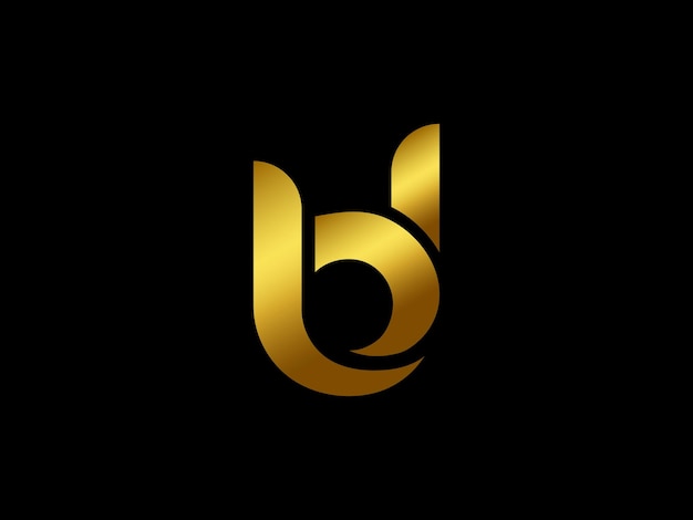 Vector gold and black logo with the letter b