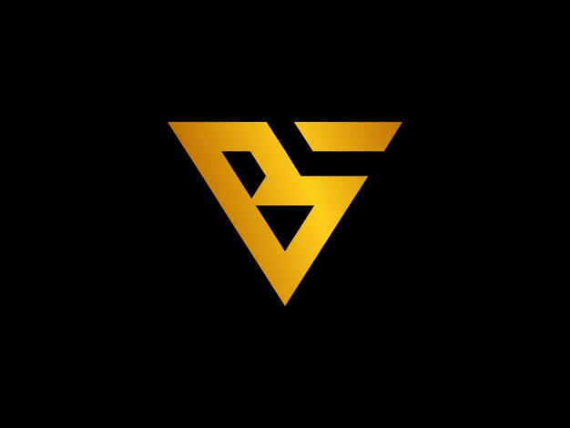 Vector gold and black logo with the letter bf on it