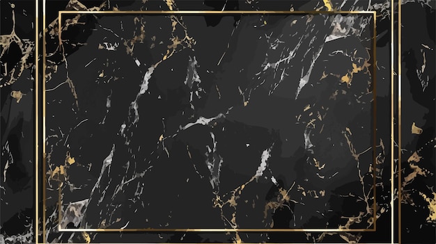 Vector gold and black marble with a gold border