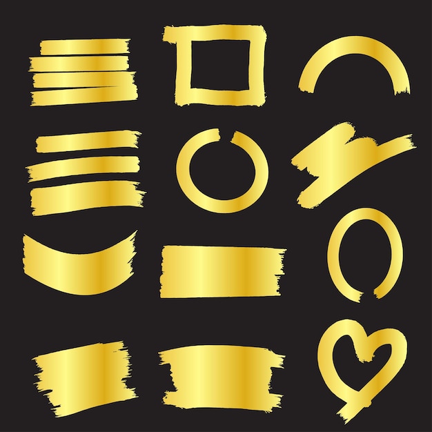 The Gold brush Bundle set vector image for Graphic IdeaxA