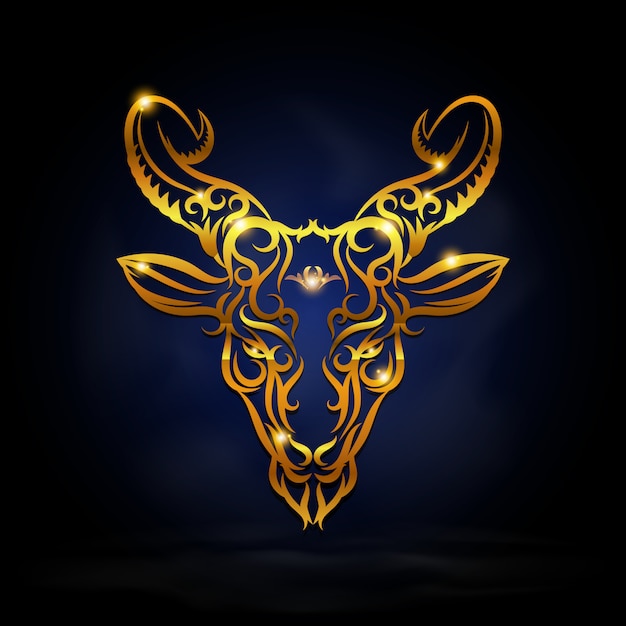 Gold capricorn symbol