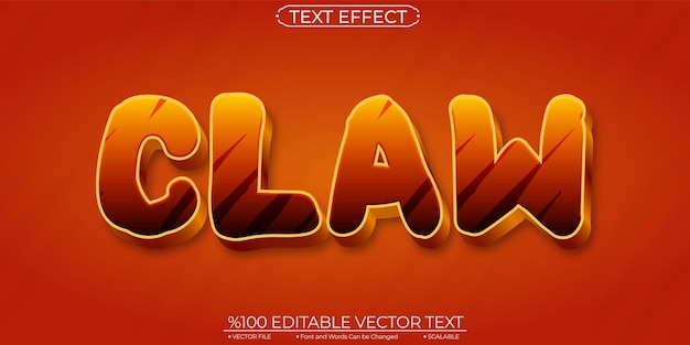 Gold Cartoon Claw Editable and Scalable Vector Text Effect