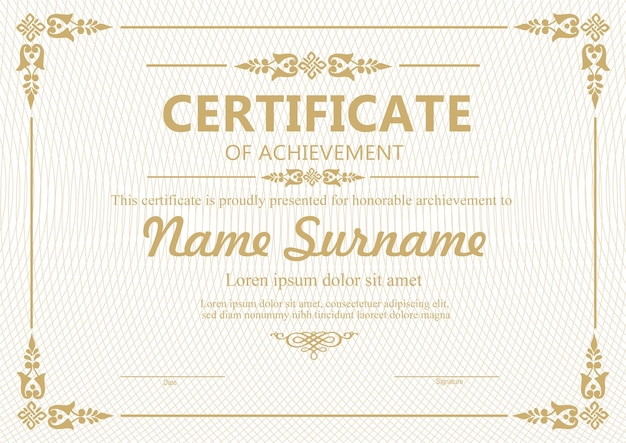 Gold certificate template