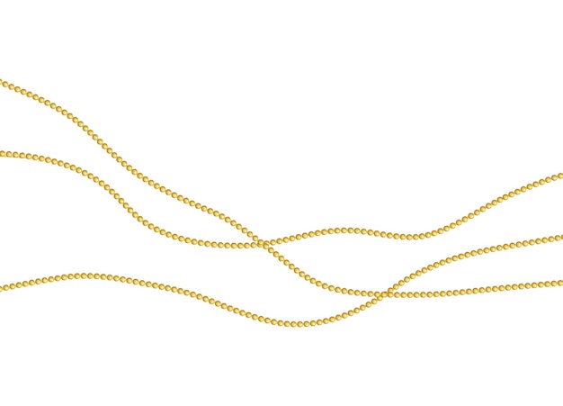 Gold chain, isolated on white background. Vector illustration.