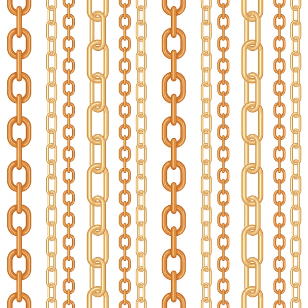 Gold Chain jewelry seamless pattern.