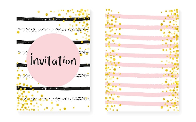 Gold Chic Invitation Pink Glowing Concept