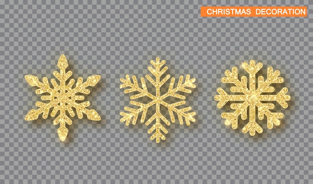 Gold Christmas decoration set.