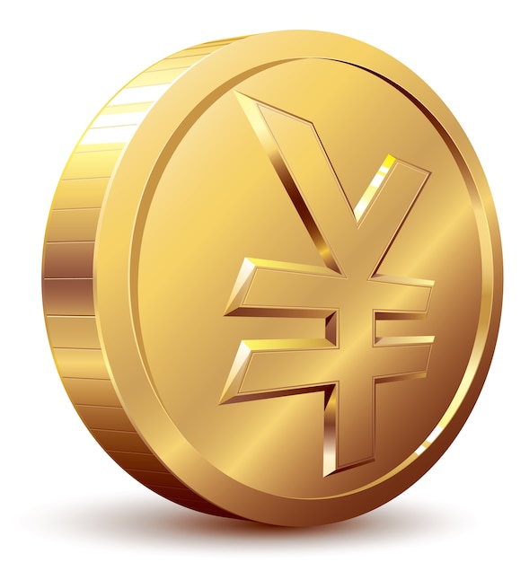 Gold coin with yen symbol