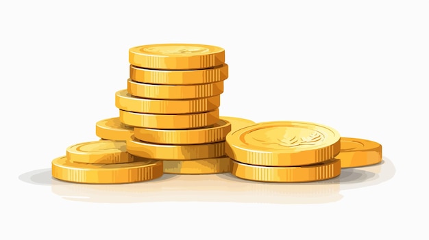 gold coins are stacked on top of each other