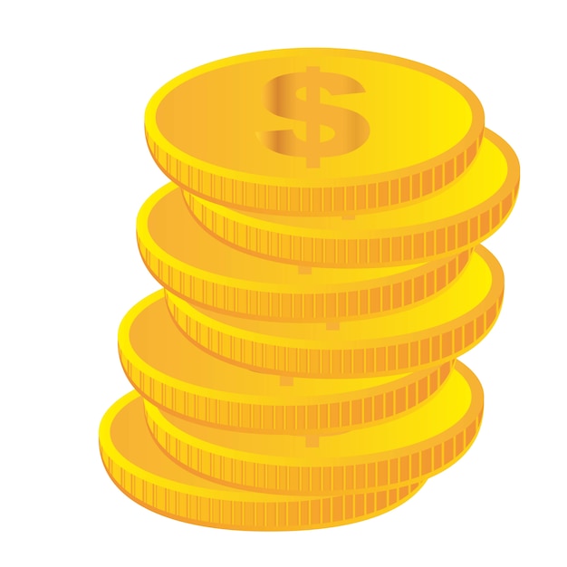 gold coins isolated over white background vector