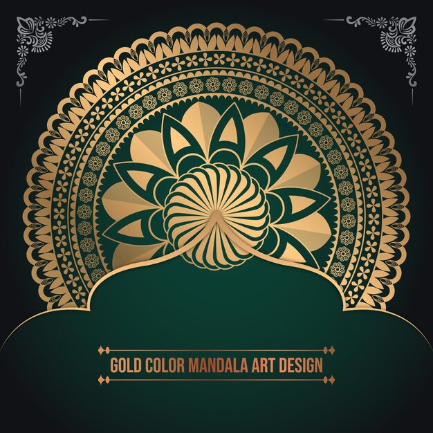 Gold Color Islamic Pattern Mandala 