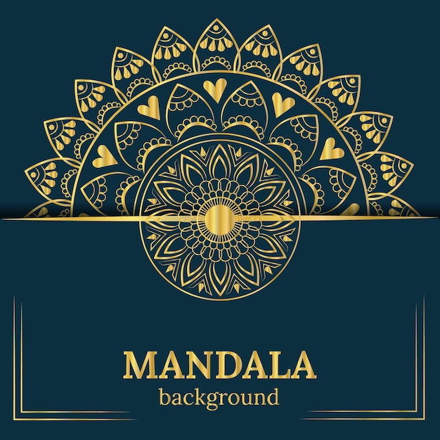 Gold color luxury mandala design template Premium Vector