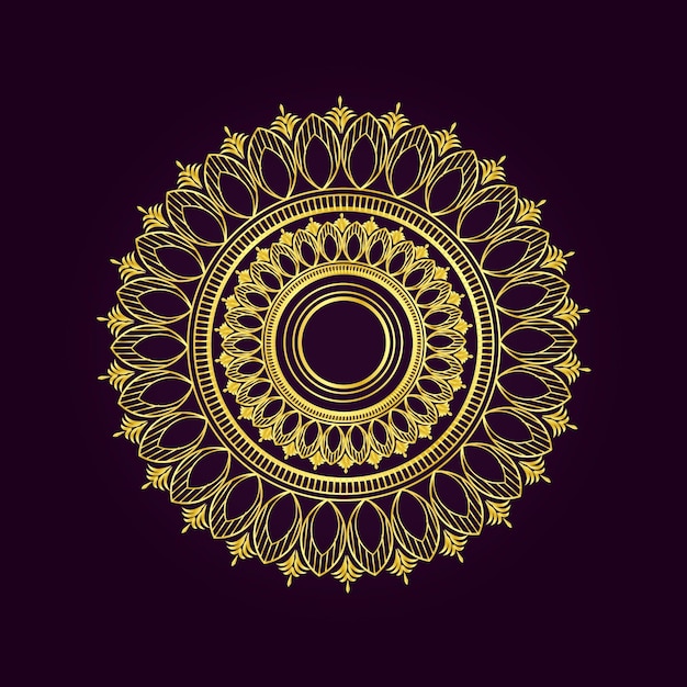 Gold color luxury mandala design template premium vector