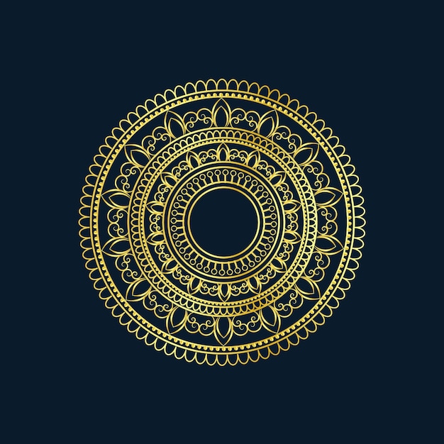 Gold color luxury mandala design template premium vector