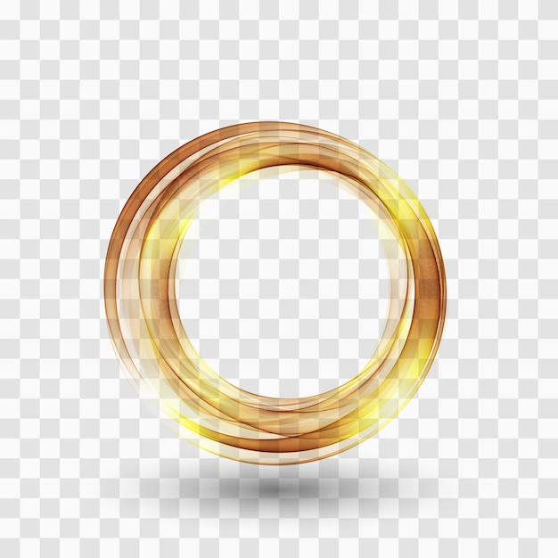 Gold color wavy circle frame Golden circle design element