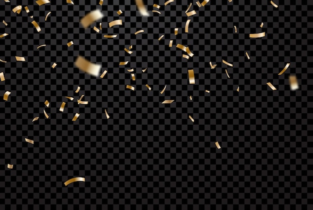 Gold confetti falling