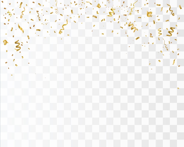 Gold Confetti Isolated. Celebrate Vector Illustration