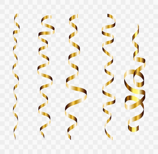 Gold confetti serpentine spiral ribbons golden luxury party decor