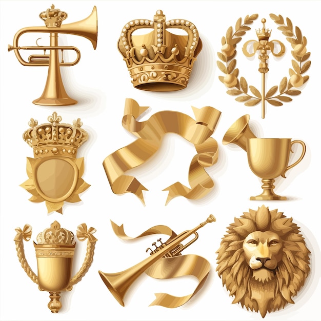 Vector gold_crown_of_the_kinglaurel_wreath