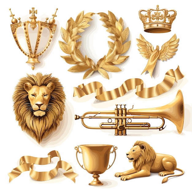 Vector gold_crown_of_the_kinglaurel_wreath