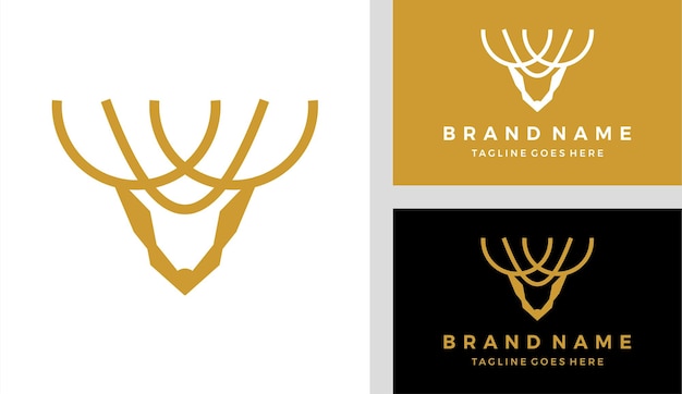 Gold deer logo vector illustration