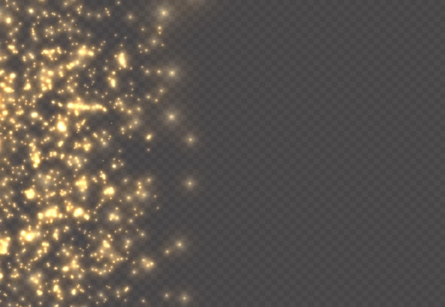 Gold dust particles bokeh christmas golden light effect sparkle yellow sparks star blur vector