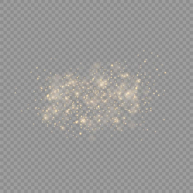 Gold dust particles bokeh christmas golden light effect sparkle yellow sparks star blur vector