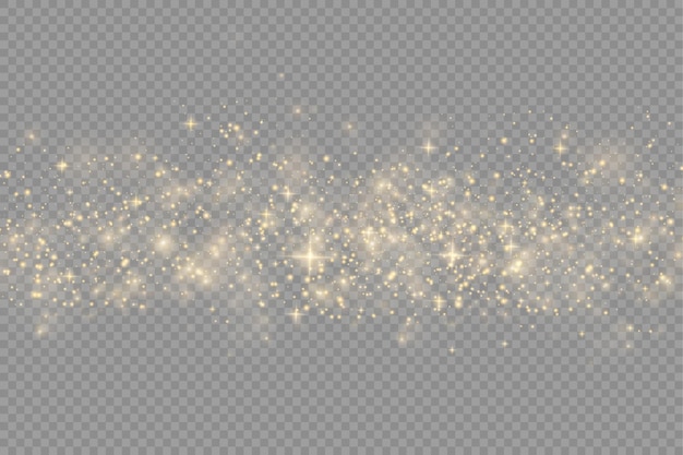 Gold dust particles bokeh christmas golden light effect sparkle yellow sparks star blur vector