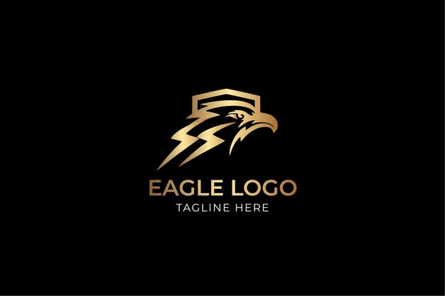 Vector gold eagle logo design