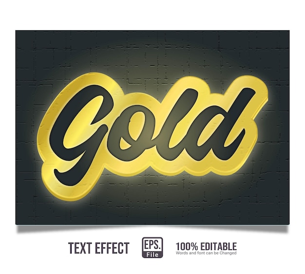 Gold editable text effect style