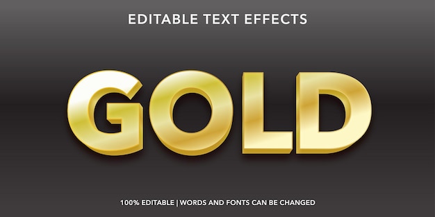 gold editable text effect