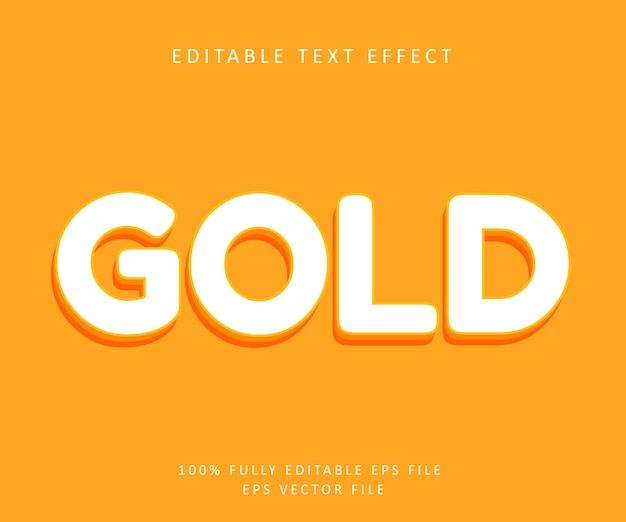 Gold editable text effect