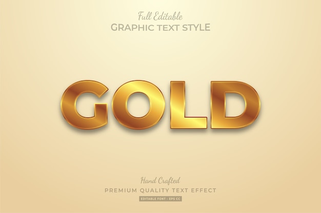 Gold Editable Text Style Effect