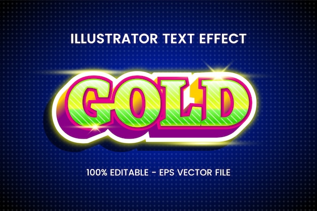 "Gold" editable   text style effect 