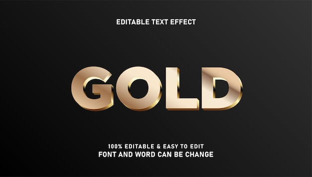 Vector gold effect text with a modern 3d style that can be edited