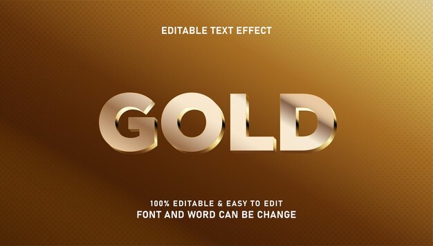 Vector gold effect text with a modern 3d style that can be edited