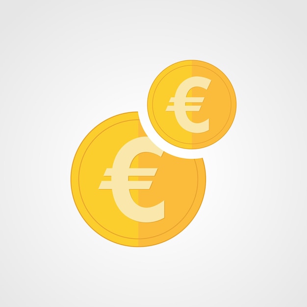 Gold euro icon Vector illustration