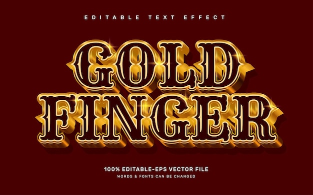 Gold finger editable text effect template