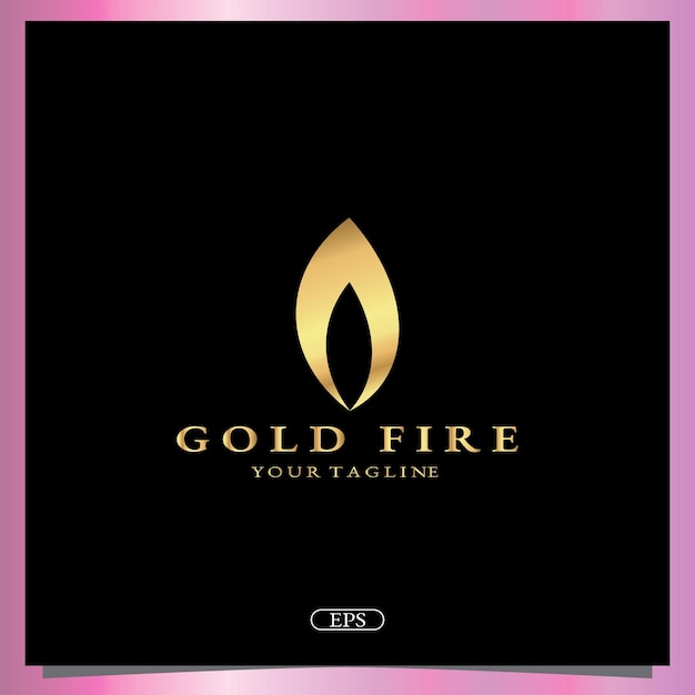 Gold fire logo premium elegant template vector eps 10