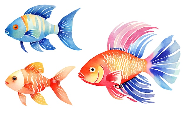 gold fish vector illustrations