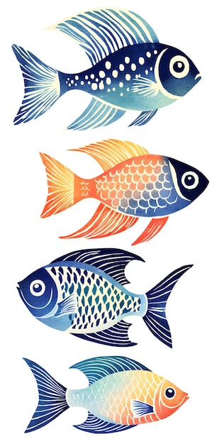 gold fish vector illustrations