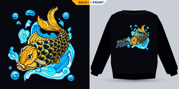 Gold Fish and Water Splash Featured with a Shirt Mock Up