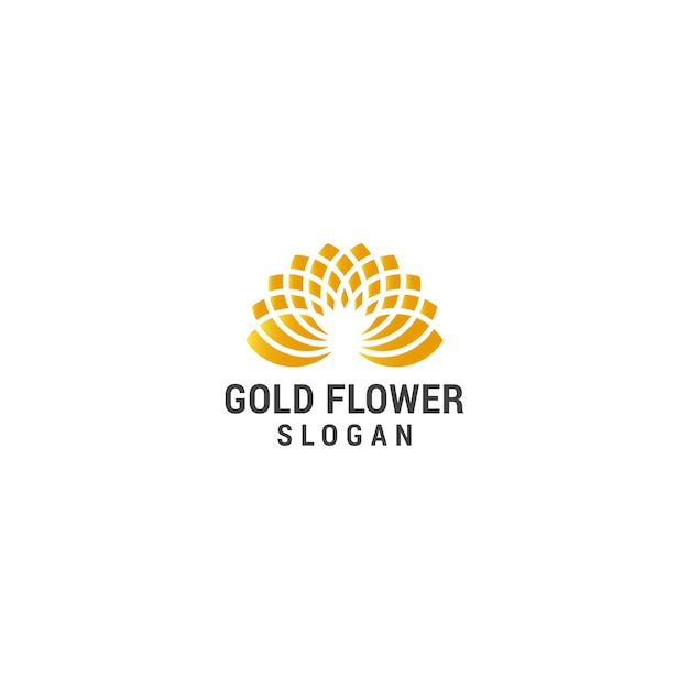 Gold flower logo icon design template luxury premium