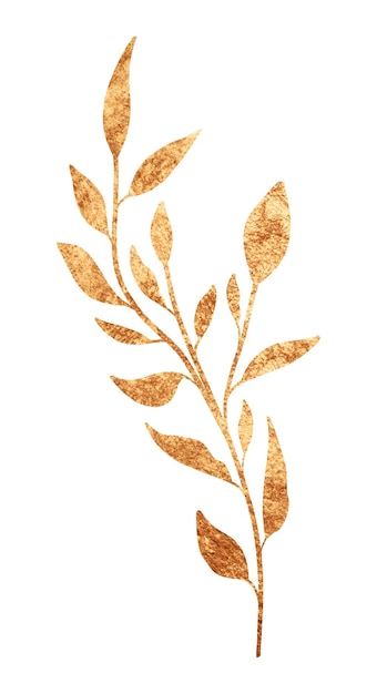 Gold foil textured leaves